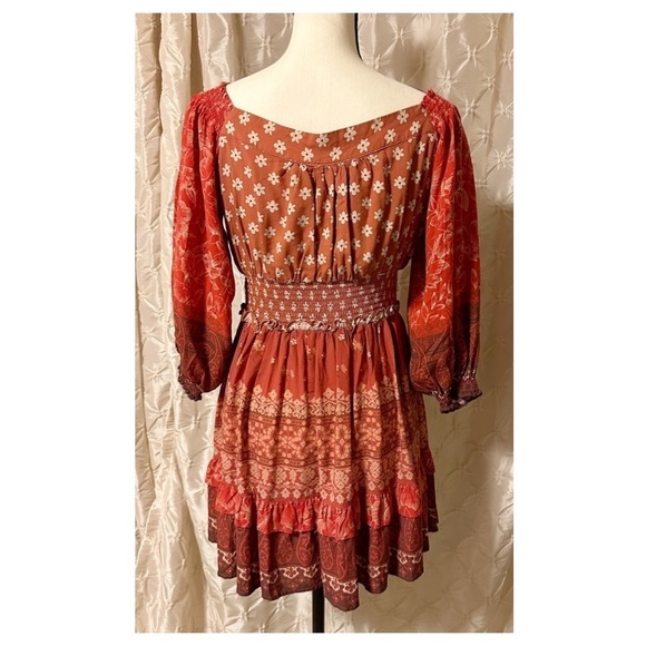 Spell & the Gypsy Tuula Gypsiana Playdress Peasant Boho Mini Dress Ruffle Tiered - Picture 6 of 16